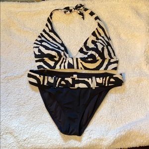 Victoria Secret black and white zebra bikini